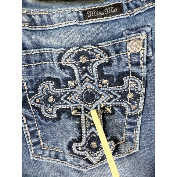 MISS ME Womens Jeans Size 30 (Fits 31 x 30) Signature Skinny Cross Bling - Picture 9 of 15